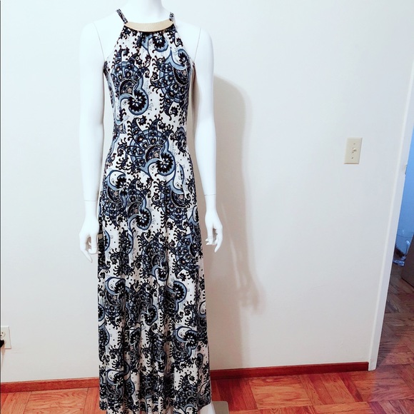 Hammered plated halter maxi - Picture 2 of 4